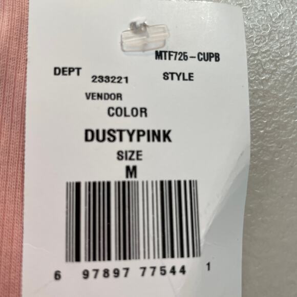 MOA MOA Dusty Rose Short Sleeve Pink Hi-Lo Shark Bite Hem Swing Top M  NWT - Picture 6 of 9